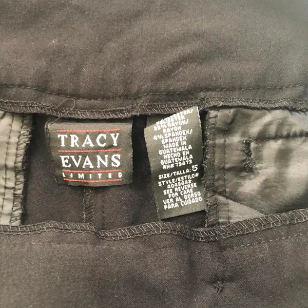 2000s Y2K tracy Evans Black capri pants low rise wide waistband straight leg capris office siren core Size 5 - Image 3