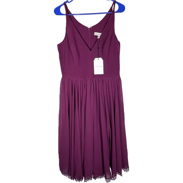 Dress The Population‎ Alicia Dark Magenta Sleeveless Fit & Flare Midi Dress - Lg - Image 4