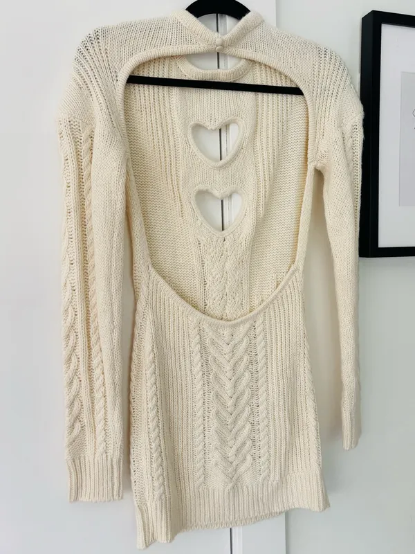 For Love & Lemons Vera Heart Cut Out Dress size Medium white/cream - Image 4
