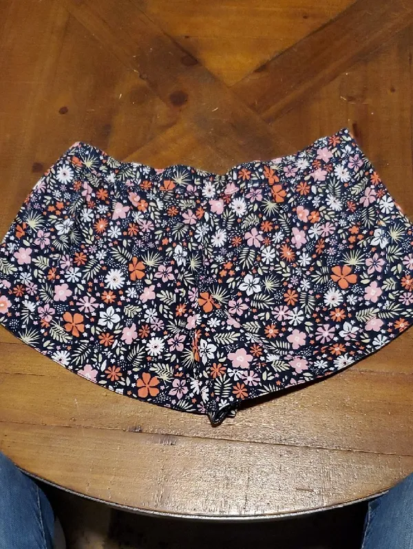 Jasmine & Ginger Black Floral Athletic Shorts with Pink and Orange Flowers - Image 3