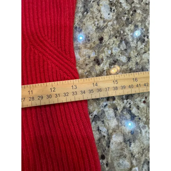 Madewell SoftWool Cashmere Blend Square Neck Ribbed Sweater Red Size Small - Image 10