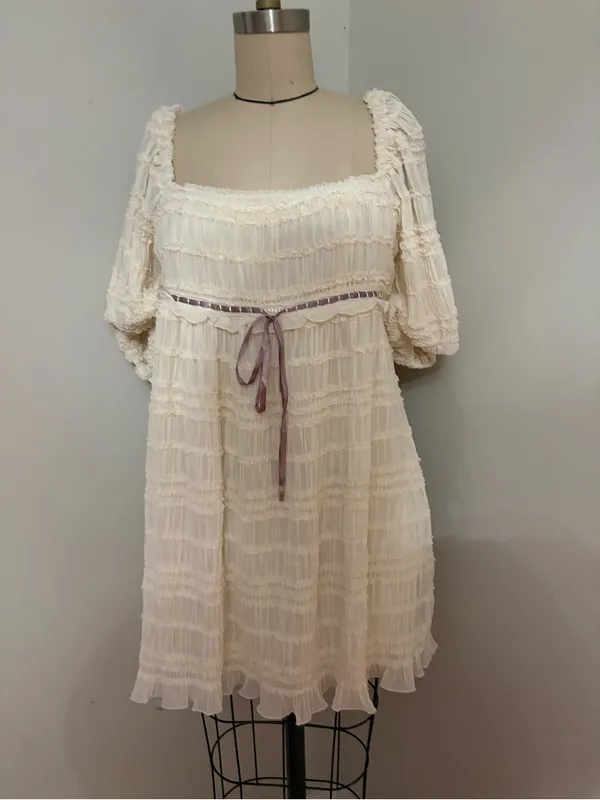 Urban Outfitters Daphne Puff Sleeve Dress Size Large - Image 5
