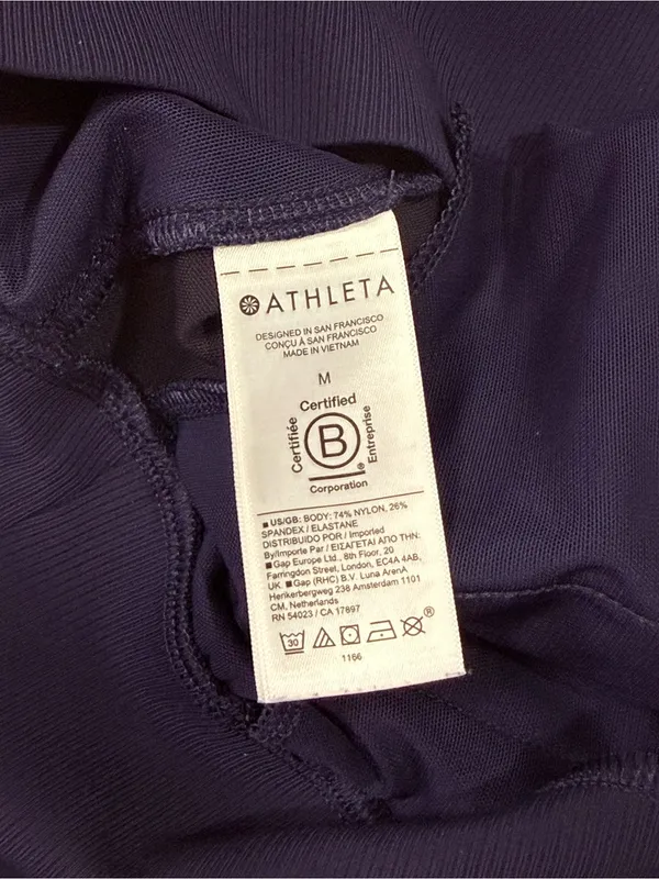 Athleta Venice Colorblock Wide Leg Navy Pants Size M - Image 11