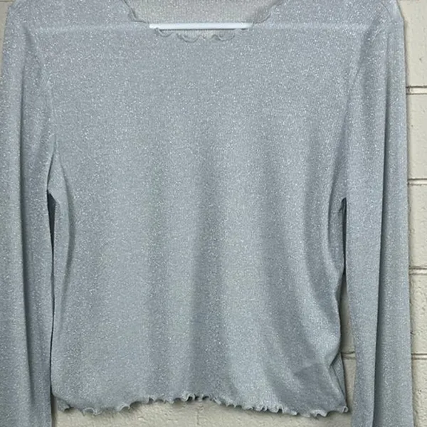 Aritzia Sunday Best Blue Sparkle Top size L - Image 5