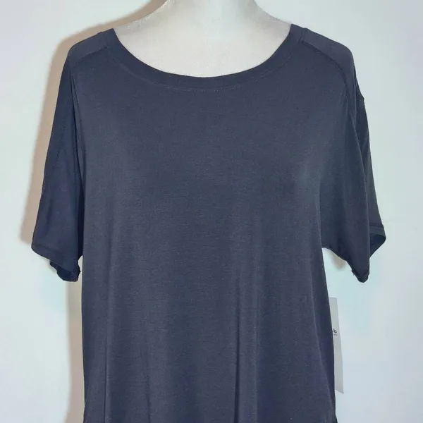 Mono B Black Short Sleeve T-Shirt Tunic NWT Size Small Black High Low Tee - Image 3