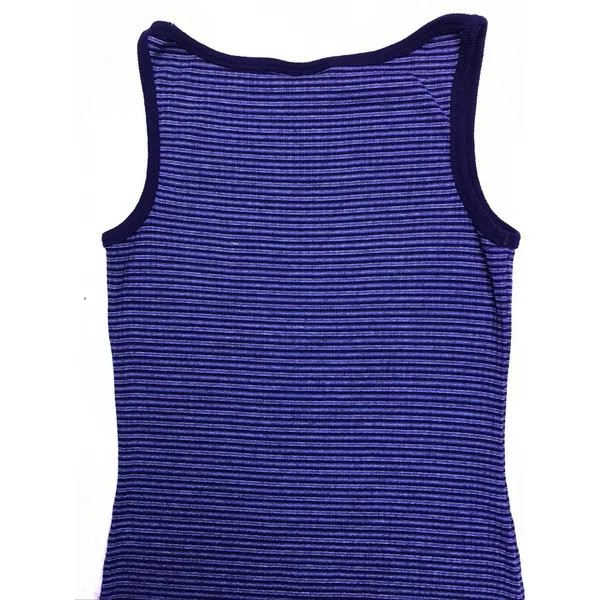 Vintage Faded Glory Maxi Dress Women L‎ Blue Striped Sleeveless Ribbed Knit Y2K - Image 7