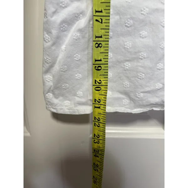 Brandy Melville White Embroidered Cotton Tank Top M - Image 5