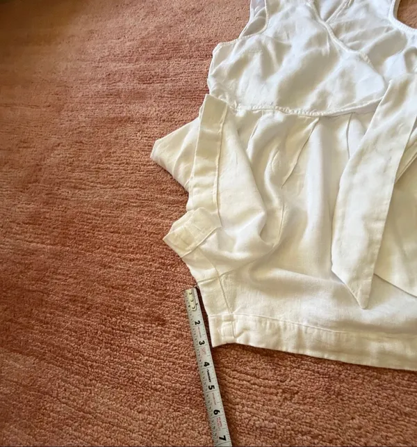 A New Day Size S White Wrap Front Tie Waist Romper with Pockets - Image 7