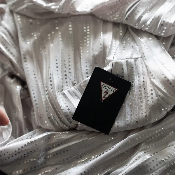 GUESS - Metallic Long-Sleeve Wrap‎ Maxi Dress - Image 9