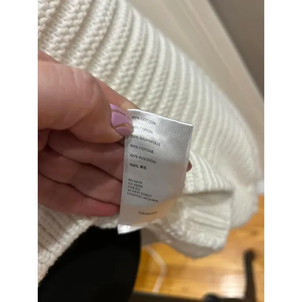 Free People White Chunky Knit Sweater XL - Image 4