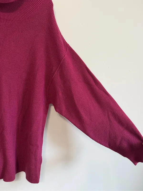Free People Softly Structured Tunic Sweater in Berry Crush Size Medium Oversized - Image 6