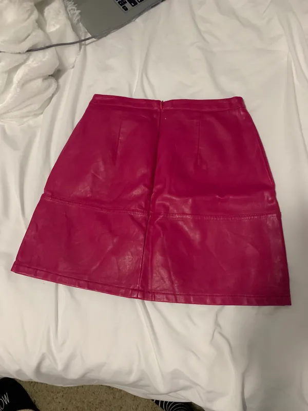 Say What? Hot Pink Leather Skirt - Image 2