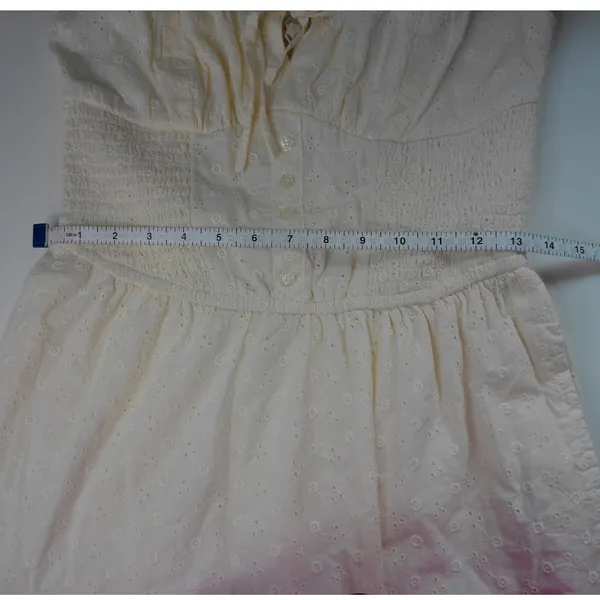 Sim & Sam Ivory Eyelet Smocked Tiered Midi Dress L NWT‎ Cottagecore Prairie Boho - Image 6