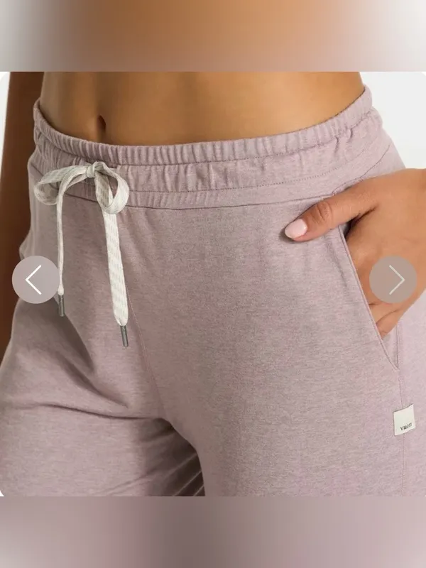 Vuori Performance Jogger Cozy Drawstring Pants Heather Dusty Pink Size XS - Image 2