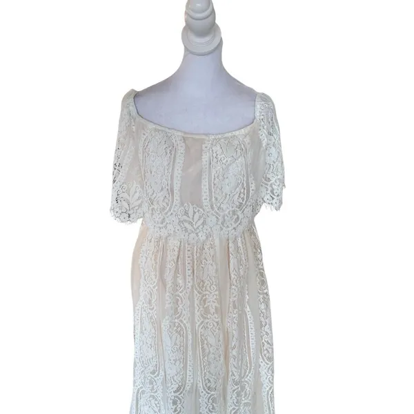 Baltic Born - NWT Caroline Flowy Bridal Maternity Friendly Lace Maxi Dress Sz M - Image 3