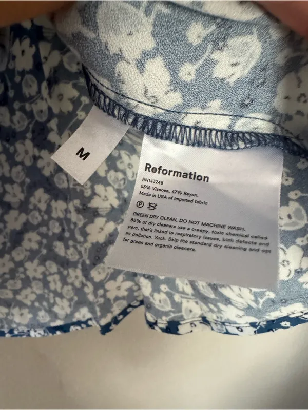 Reformation Blue Floral Scoop Neck Cami - Image 4
