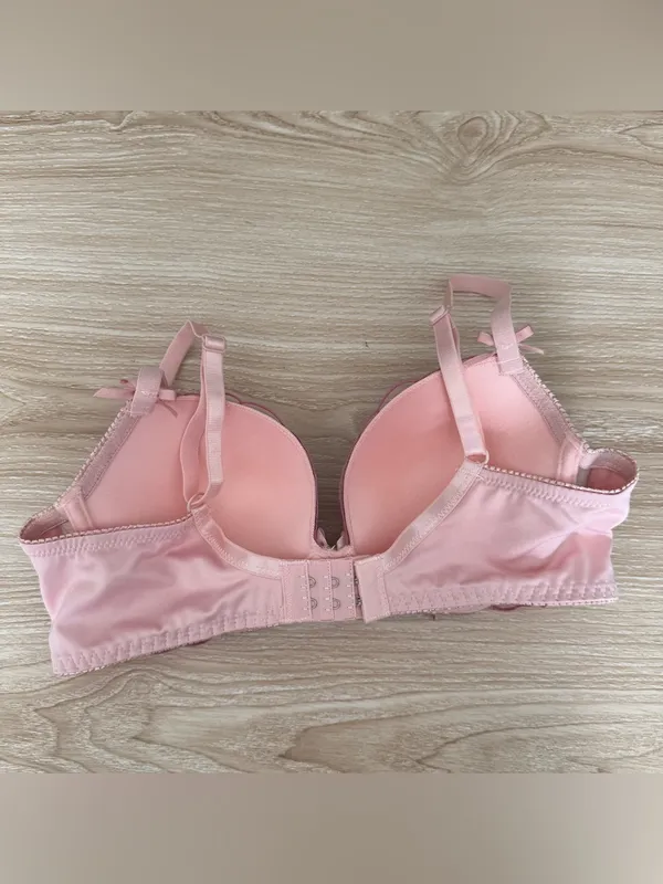 34B Mermaid Embroidered Shell Bra Pink Princess Coquette Preppy - Image 3