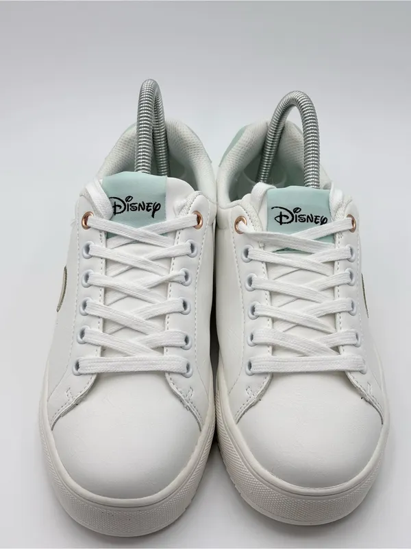 Disney White‎ Sneakers with Gold Mickey Accent and Mint Trim - Image 2
