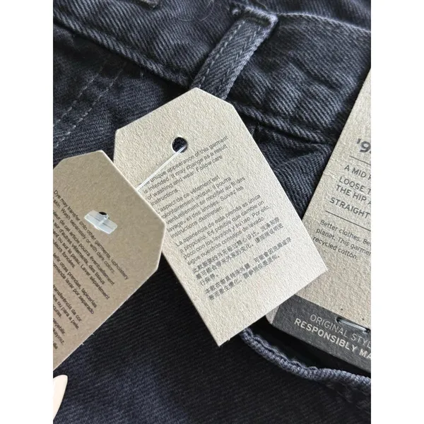 Levis '94 Baggy Jeans Womens 28x31 Black NEW Straight Leg Denim 100% Cotton - Image 6