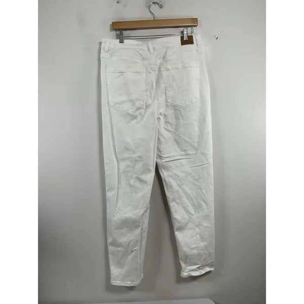 Womans Excellent Condition American Eagle Stretch Mom White Jeans 14 L - Image 2