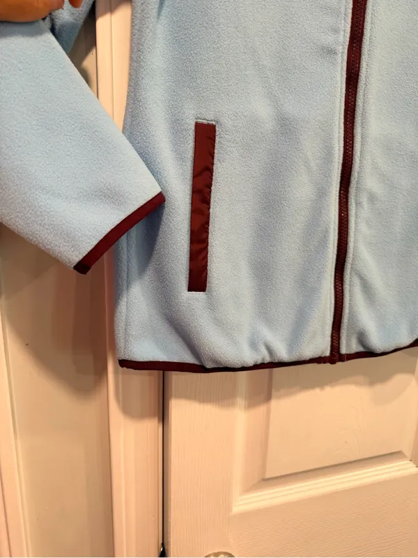 NWT Reebok Size M Blue Full Zip Fleece Jacket Retro Colorblock Outdoor Active - Image 5