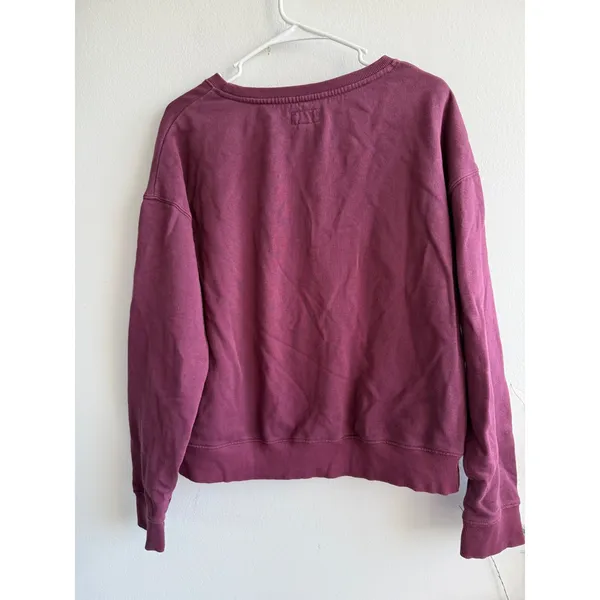 Pact kisses‎ Organic Cotton Sweatshirt Womens Large Purple Lip Graphic Pullover - Image 2