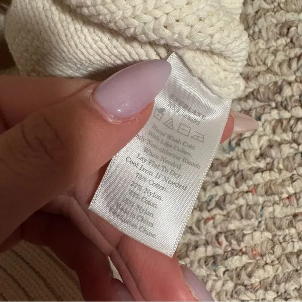 Everlane The Texture Cotton Cable Sweater in Bone - Size XS - Image 7