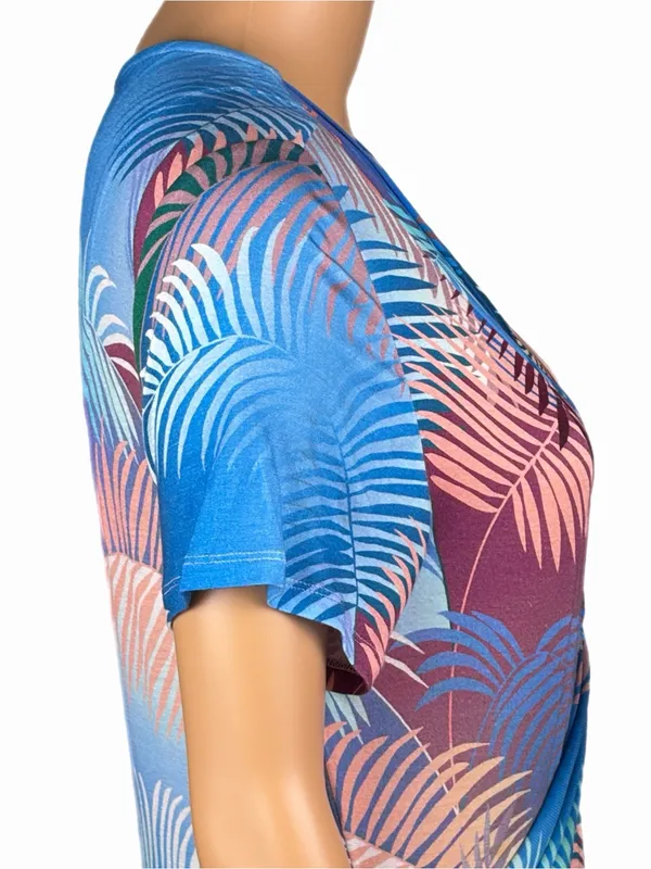 SOFT SURROUNDINGS Anya Ombré Palm Twist Front Maxi Dress Stretch Size Small - Image 5