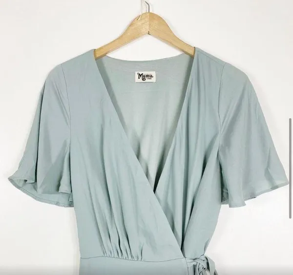 Show Me Your Mumu Sophia Silver Sage Wrap Maxi Dress - Image 3