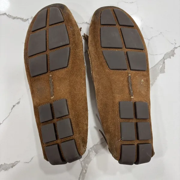 Tory Burch Shoes Womens Size 9 Alexandra Suede Moccasins Cognac Brown Leather - Image 7