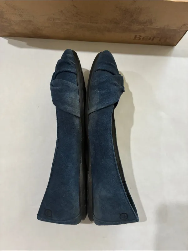 Born Navy Suede Knotted Toe Ballet Flats Blue Size 7 - Image 6