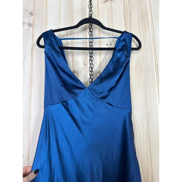 NWT Lulus Incredible Love Navy Satin Cowl Back Midi Slip Dress Bridesmaid Size M - Image 6
