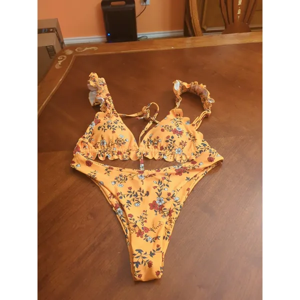 Zaful Bright Yellow  High Cut Bikini Set - Size 6 - Image 6