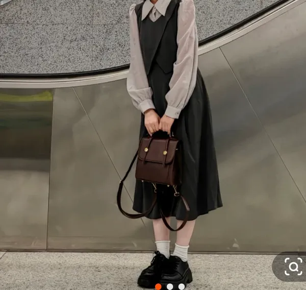 Cute backpack & crossbody Bag Brown - Image 12