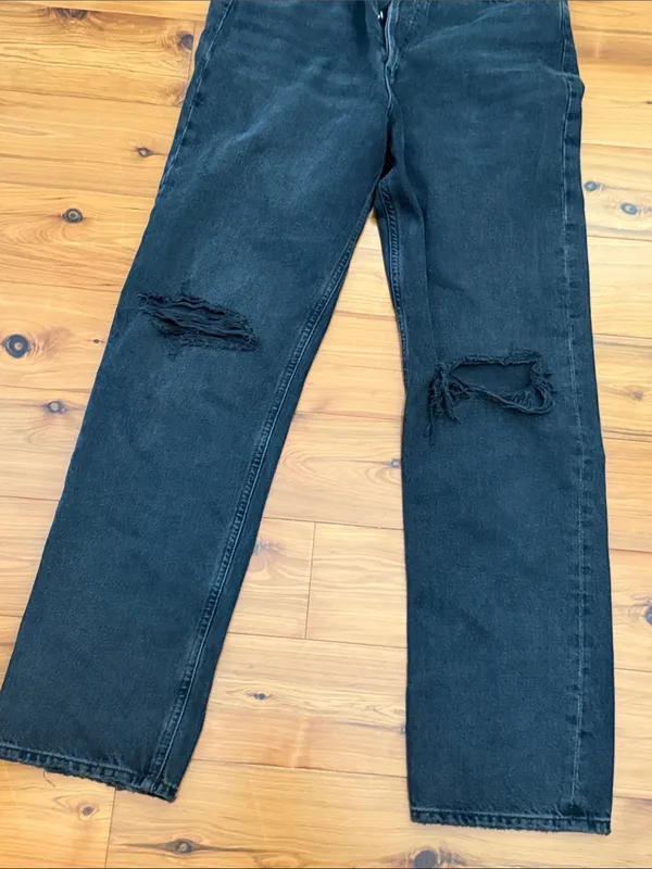 Agolde Black Washed Button-Fly Jeans - Image 8