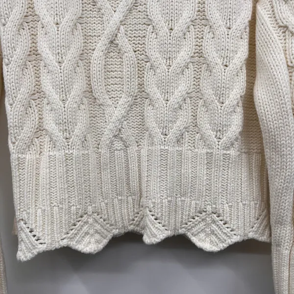 Marc New York Andrew Marc Sweater Womens Small Cream Cable Knit Mock Neck Chic - Image 4