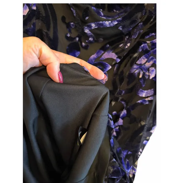 Tahari Arthur S. Levine Floral Velvet Burnout Dress - Size 10 - Image 8