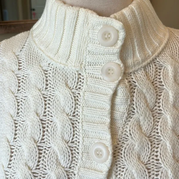 Style & Co Cream Cable Knit Oversized Sweater - Image 5