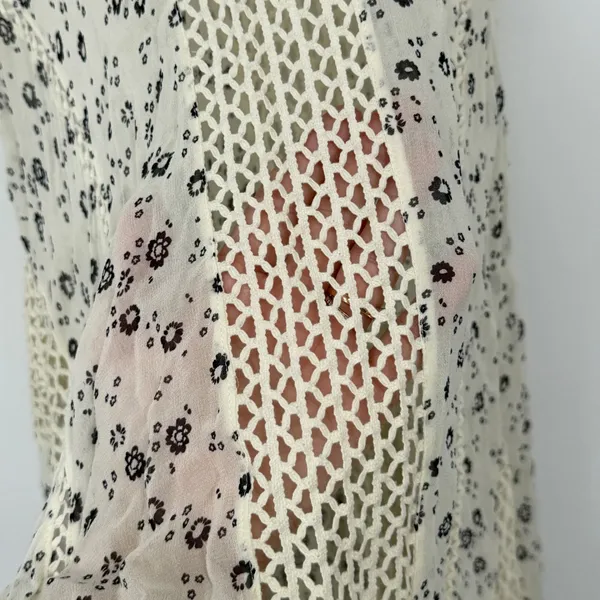 Floreat Anthropologie Windswept Floral Crochet Boho Dress‎ Viscose Size XS - Image 3