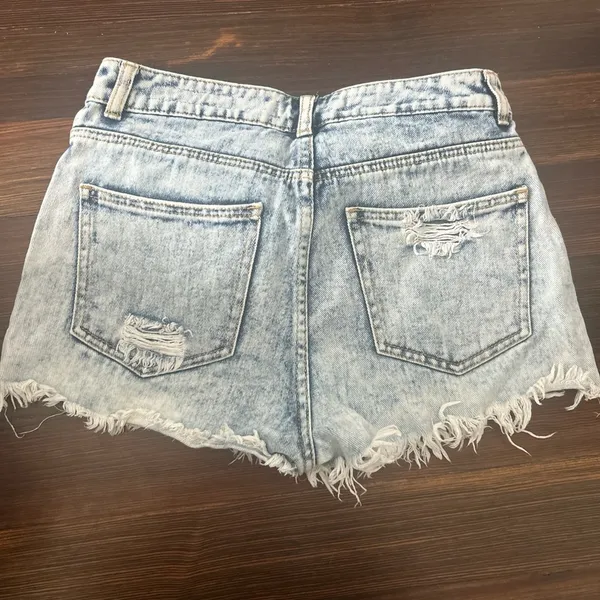 Bullhead Light Blue Distressed Jean Shorts - Image 2