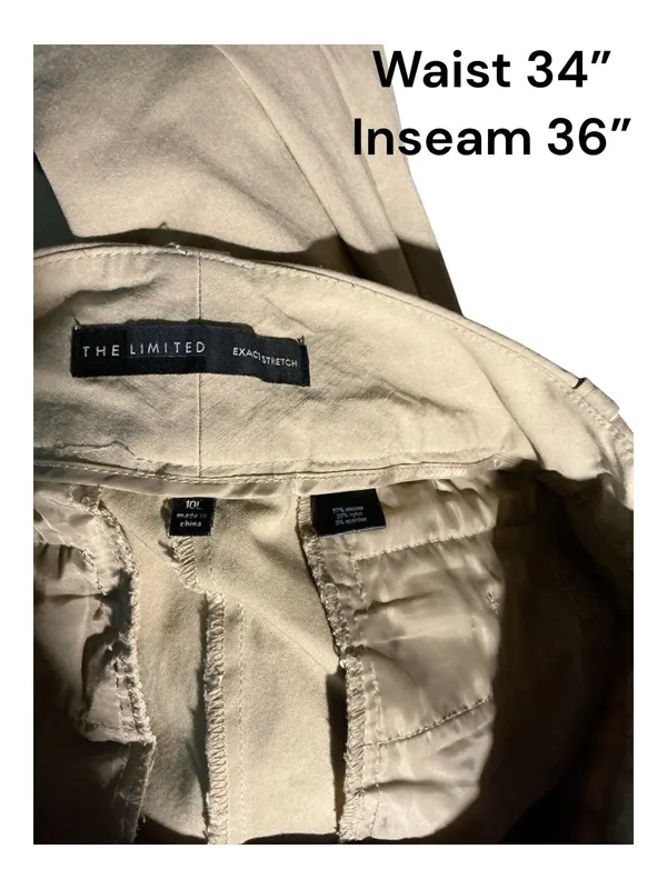 The Limited Exact Stretch Khaki Dress Pants Women’s Size 10 Long Low Rise 34x36 - Image 3