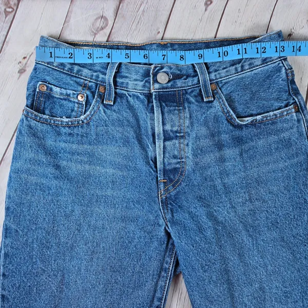 Levis Premium 501 Original 90s Straight Leg Jeans Medium Wash Blue W24 L30 A1959 - Image 11
