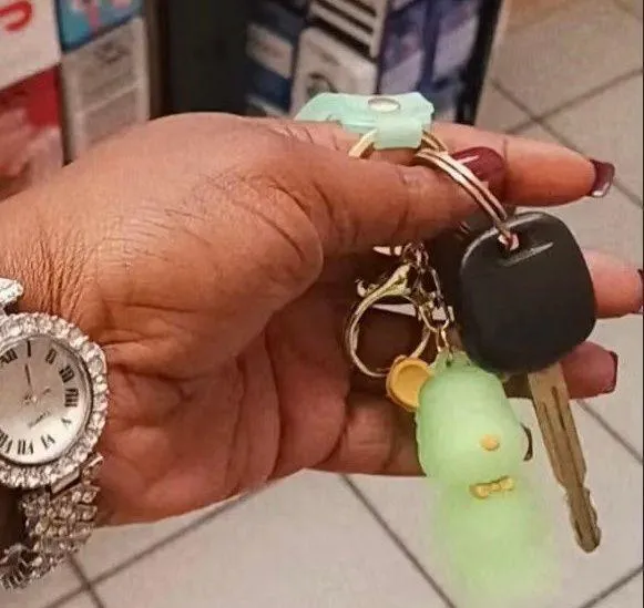 Bear Acrylic Transparent Keychain…Color: Green - Image 4