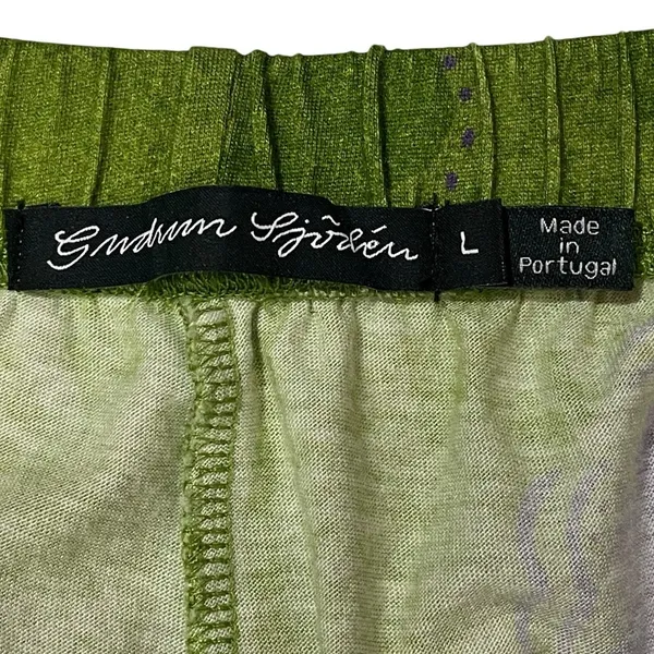 Gudrun Sjoden Green Floral Wide Leg Pants Lagenlook Mori Girl Cottagecore Boho M - Image 7