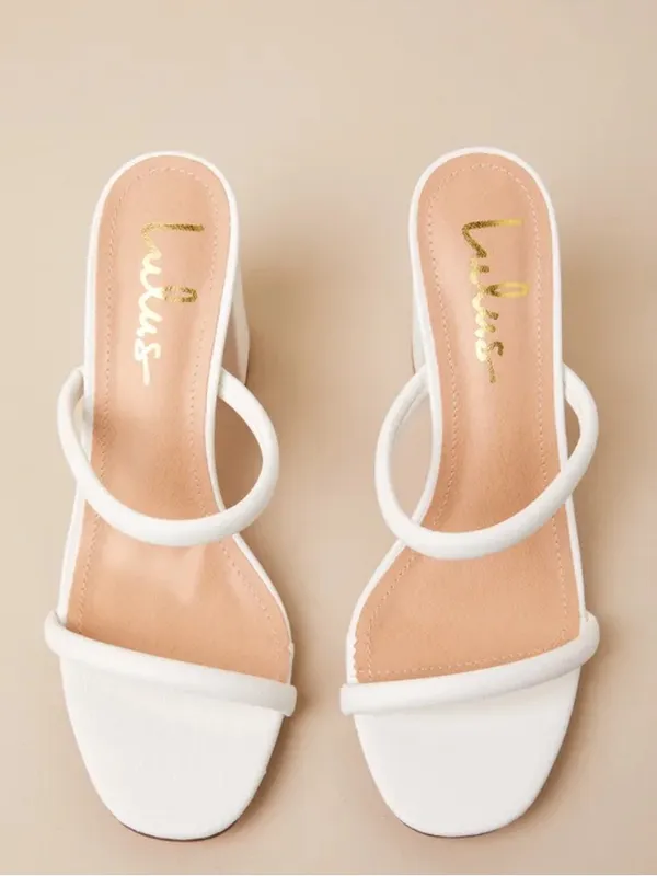 NWT Lulus Addien White High Heel Sandals - Size 7.5 - Image 4