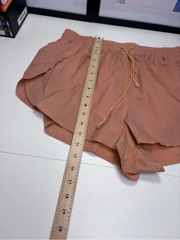 FP Movement by Free People Burnt Apricot Tie-Waist Athletic Shorts Sz XL NWOT - Image 6