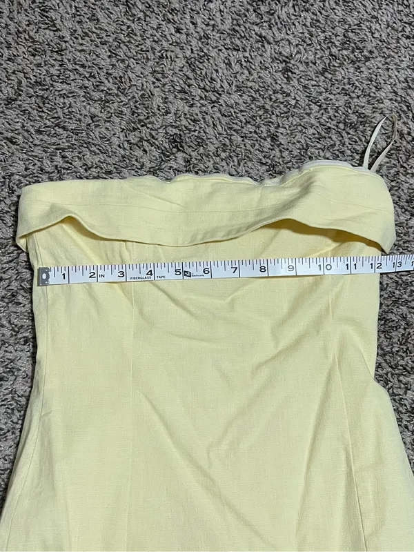 Mable Strapless Yellow Bodycon Summer Dress size M - Image 6