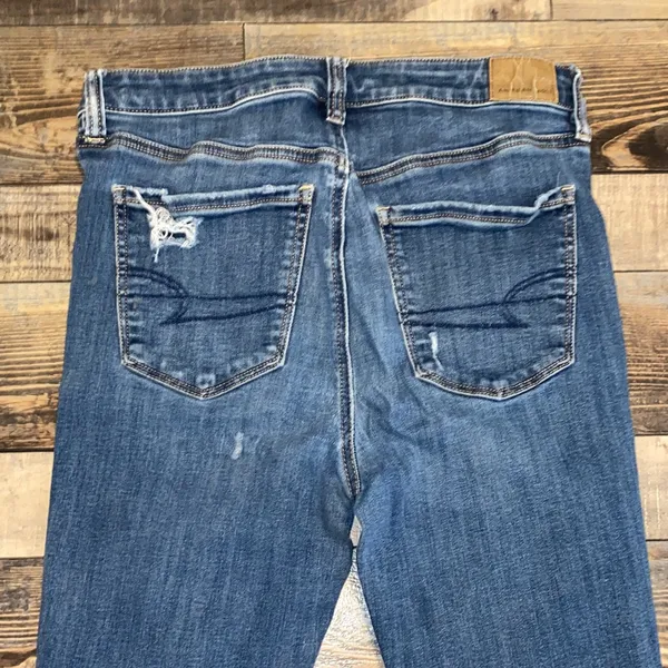 American Eagle Outfitters Dark Blue Skinny Jeans - Image 5