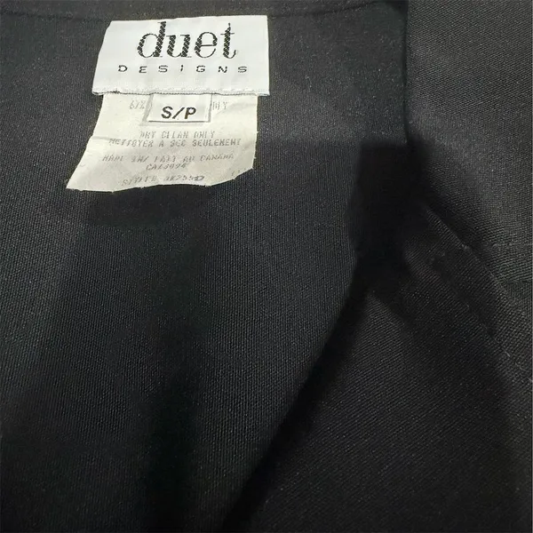 Duet Designs Women's Black 2-Piece Pant Suit Petites Size S - Image 8