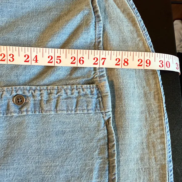 Style & Co XL Light Wash Blue Denim Button Down Long Sleeve Jean Shirt Cotton - Image 8